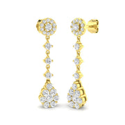 Elegant Diamond Drop Earrings 0.50 Ct in 10K/14K gold and platinum with certified lab-grown or natural diamonds