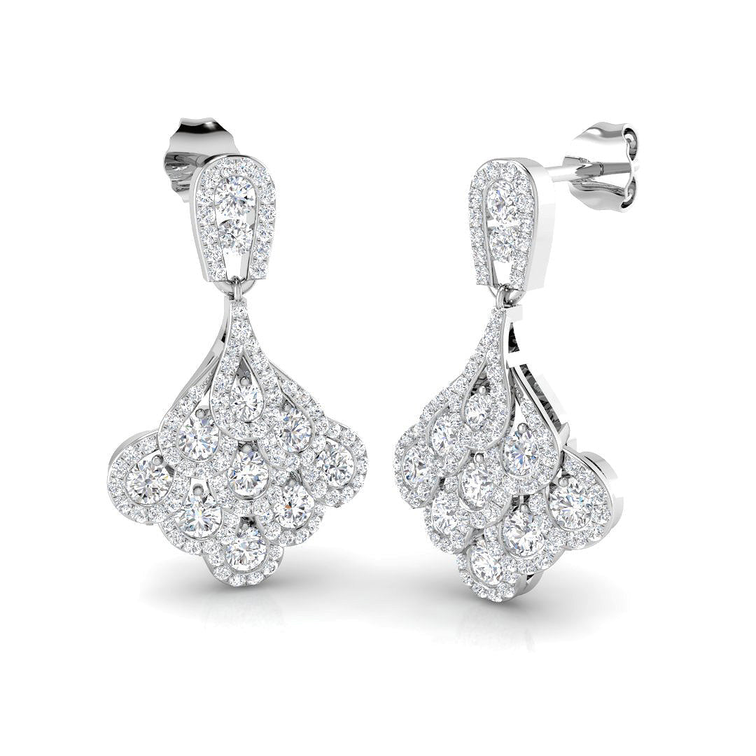 Deany Gold Drop & Trilogy Diamond Earrings - Exquisite 1.75-2.5ct in 10K/14K gold and platinum with certified lab-grown or natural diamonds