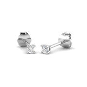 Solitaire Diamond Earrings with Lab Grown Round Cut - 0.10ct in 10K/14K gold and platinum with certified lab-grown or natural diamonds