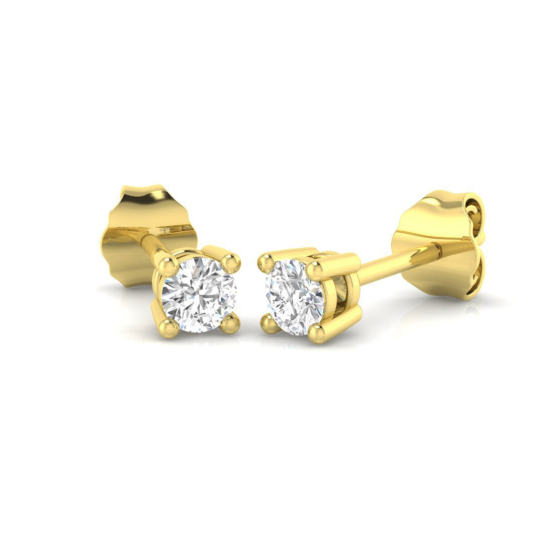 Stud - 0.25ct Diamond Earrings Platinum & in 10K/14K gold and platinum with certified lab-grown or natural diamonds