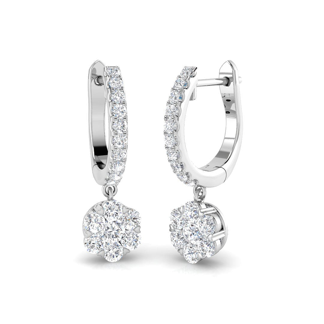 Diamond Drop Earrings 1 Ct in 10K/14K gold and platinum with certified lab-grown or natural diamonds