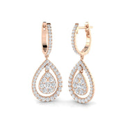 Lab-Grown Round Diamond Drop Earrings 1.5 Ct in 10K/14K gold and platinum with certified lab-grown or natural diamonds