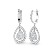 Lab-Grown Round Diamond Drop Earrings 1.5 Ct in 10K/14K gold and platinum with certified lab-grown or natural diamonds