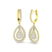 Lab-Grown Round Diamond Drop Earrings 1.5 Ct in 10K/14K gold and platinum with certified lab-grown or natural diamonds