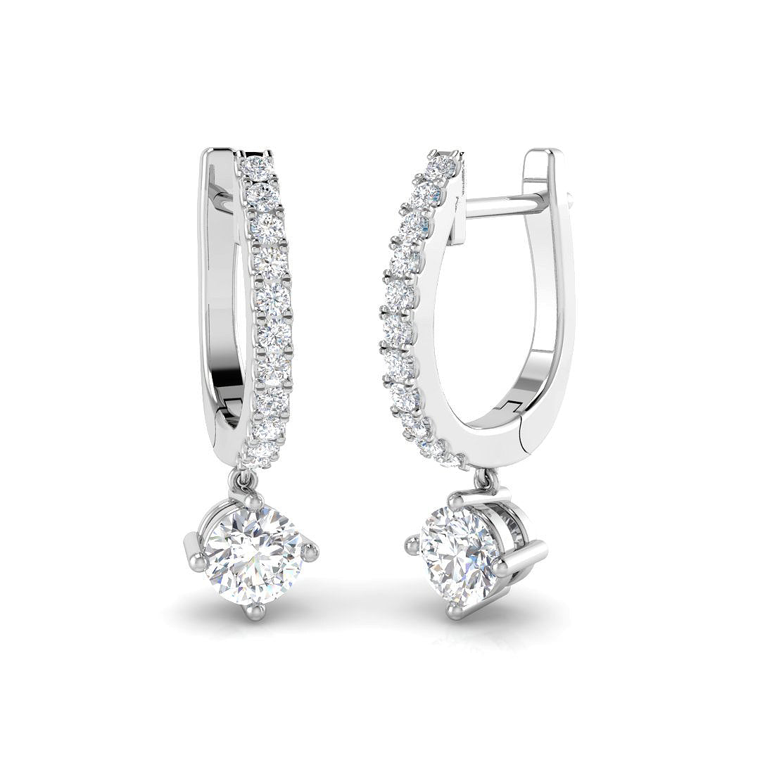 Dairn Gold Drop & Trilogy Diamond Earrings - 0.5ct to 9.5ct Luxury in 10K/14K gold and platinum with certified lab-grown or natural diamonds