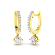 Dairn Gold Drop & Trilogy Diamond Earrings - 0.5ct to 9.5ct Luxury in 10K/14K gold and platinum with certified lab-grown or natural diamonds