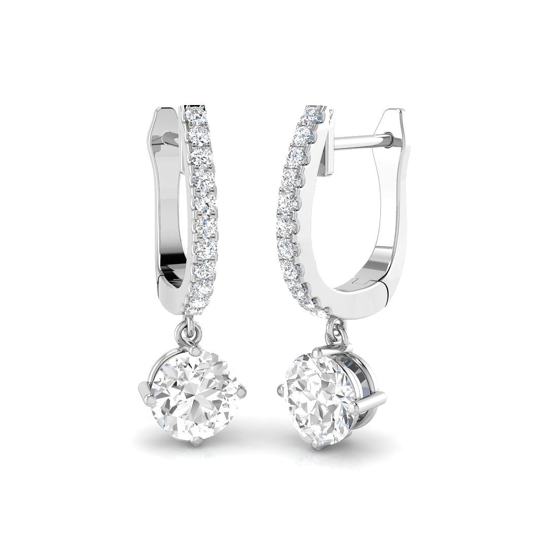 Diamond Drop Earrings in 10K/14K gold and platinum with certified lab-grown or natural diamonds