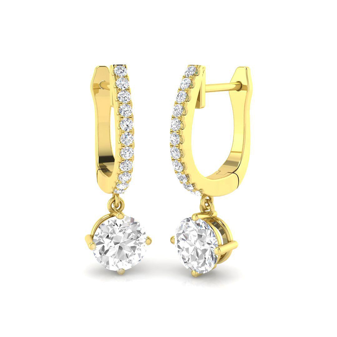 Diamond Drop Earrings in 10K/14K gold and platinum with certified lab-grown or natural diamonds