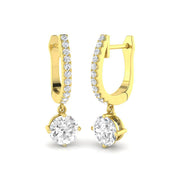 Diamond Drop Earrings in 10K/14K gold and platinum with certified lab-grown or natural diamonds