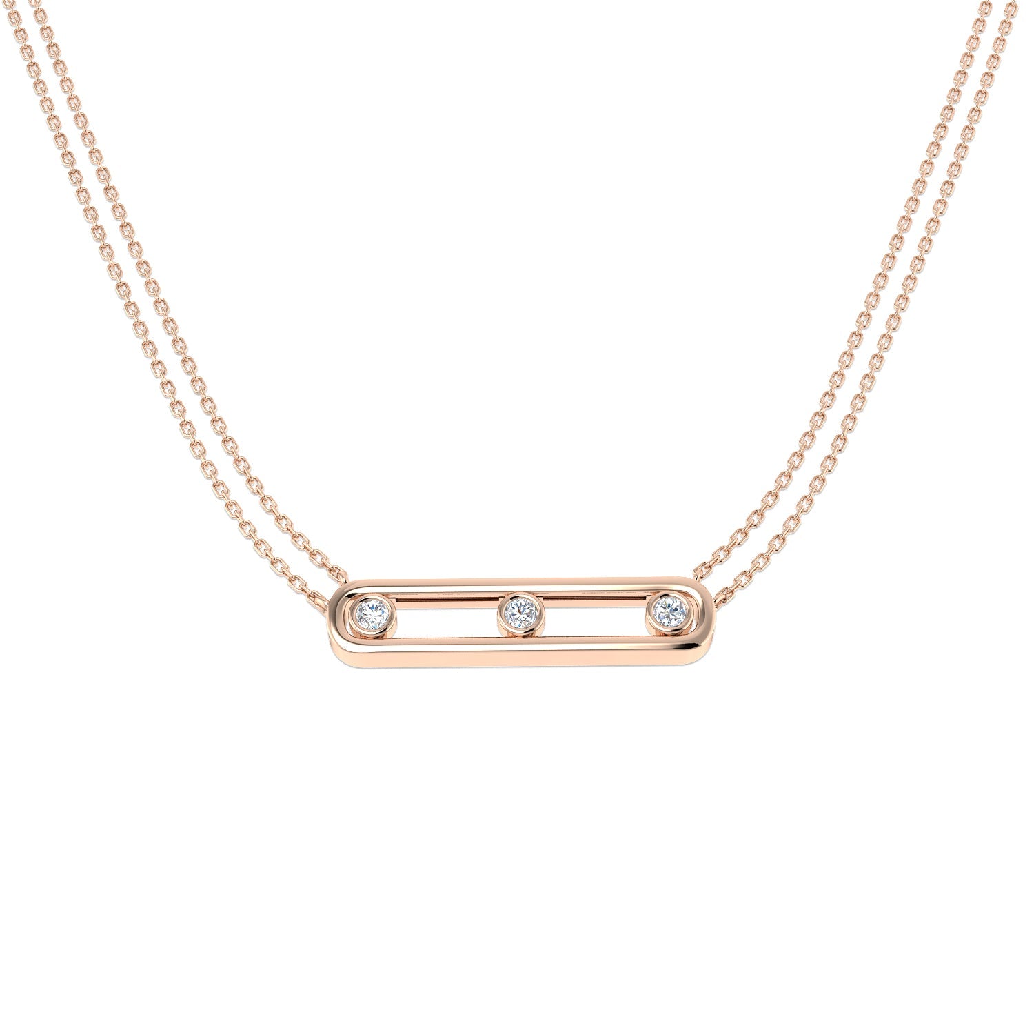 Diamond Bar Necklace 0.25ct Gold in 10K/14K gold and platinum with certified lab-grown or natural diamonds