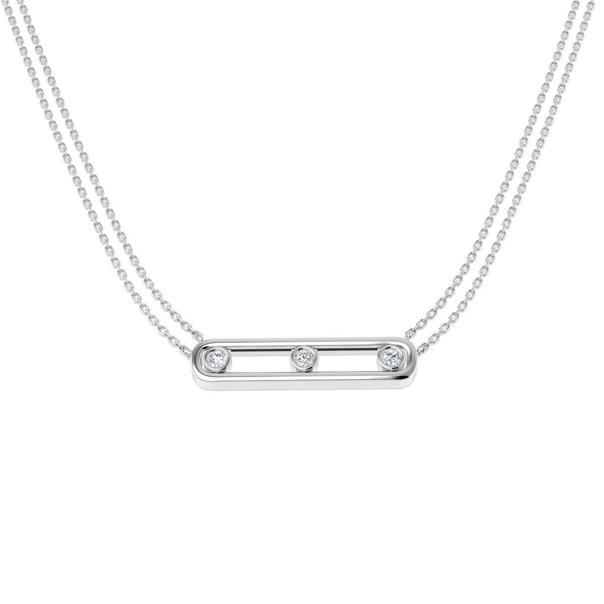 Diamond Bar Necklace 0.25ct Gold in 10K/14K gold and platinum with certified lab-grown or natural diamonds