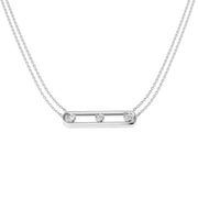 Diamond Bar Necklace 0.25ct Gold in 10K/14K gold and platinum with certified lab-grown or natural diamonds