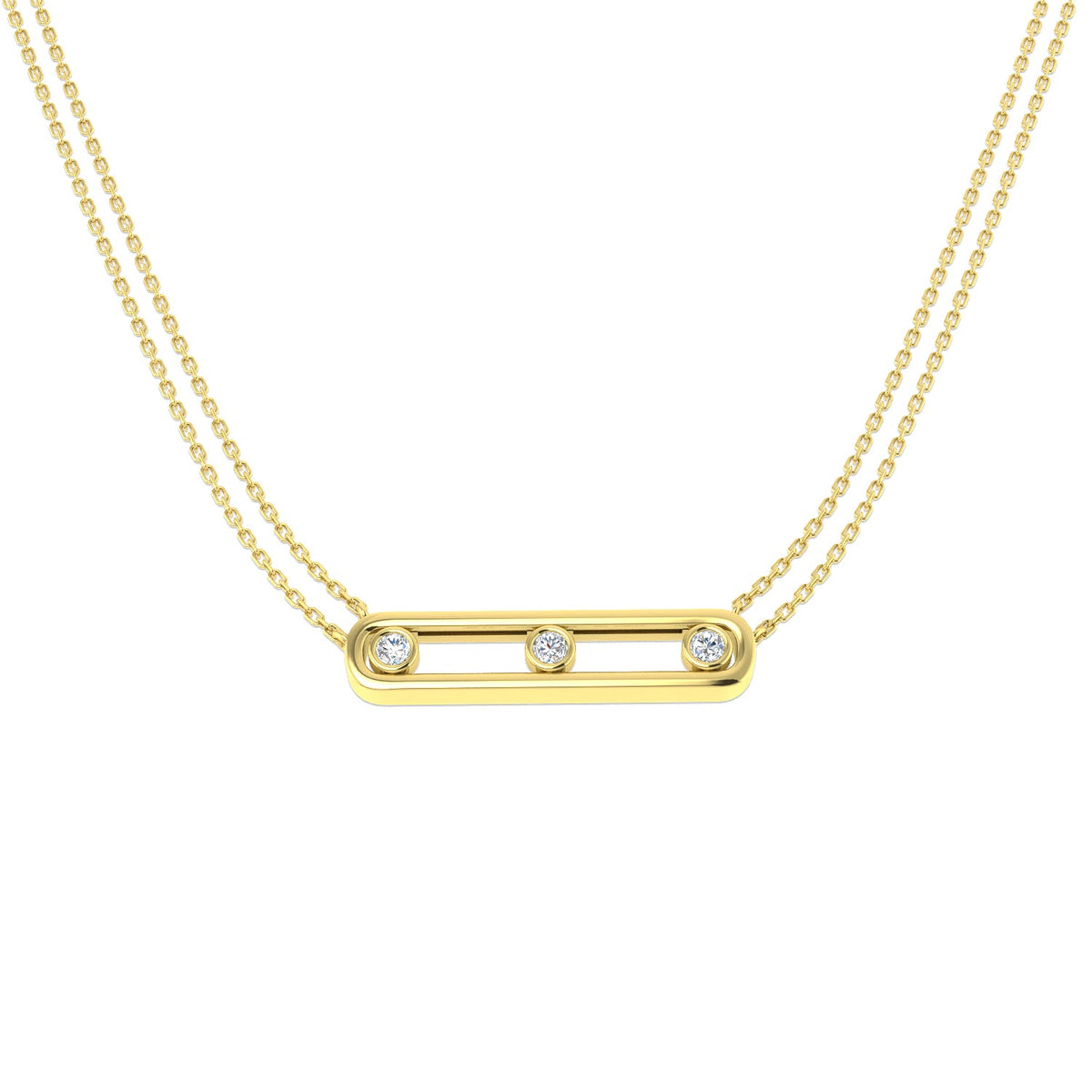 Diamond Bar Necklace 0.25ct Gold in 10K/14K gold and platinum with certified lab-grown or natural diamonds