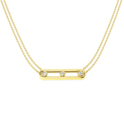 Diamond Bar Necklace 0.25ct Gold in 10K/14K gold and platinum with certified lab-grown or natural diamonds