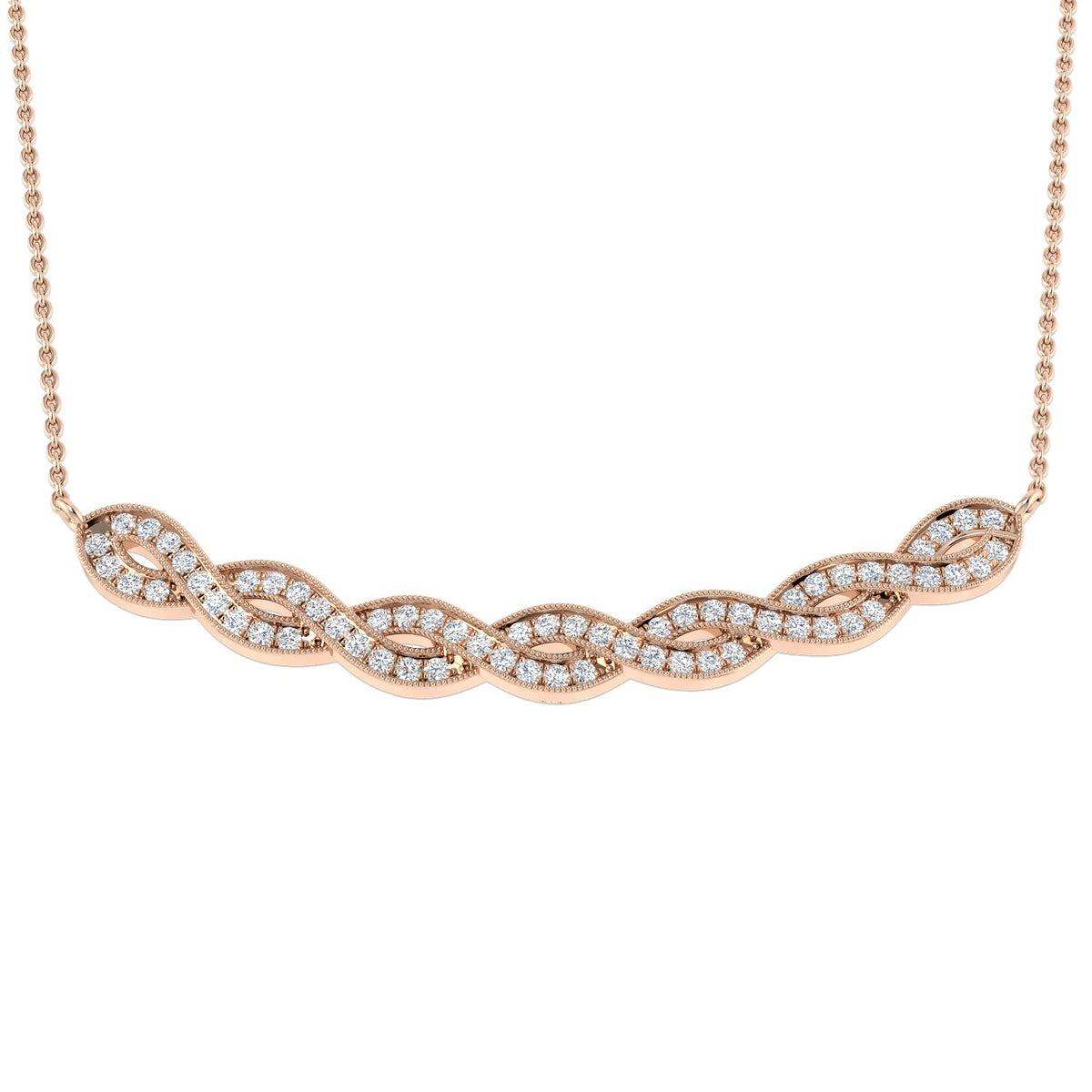 Pearl Diamond Spectacle Necklace 0.33ct Gold in 10K/14K gold and platinum with certified lab-grown or natural diamonds