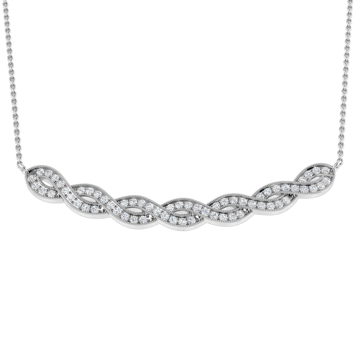 Pearl Diamond Spectacle Necklace 0.33ct Gold in 10K/14K gold and platinum with certified lab-grown or natural diamonds