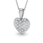 Diamond Heart Pendant in 10K/14K gold and platinum with certified lab-grown or natural diamonds