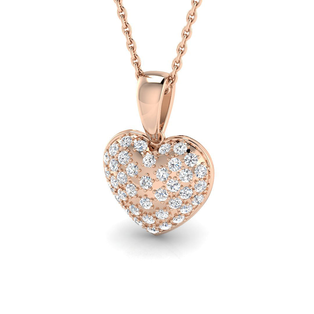 Diamond Heart Pendant in 10K/14K gold and platinum with certified lab-grown or natural diamonds