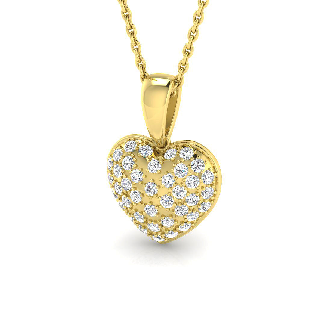 Diamond Heart Pendant in 10K/14K gold and platinum with certified lab-grown or natural diamonds