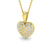 Diamond Heart Pendant in 10K/14K gold and platinum with certified lab-grown or natural diamonds