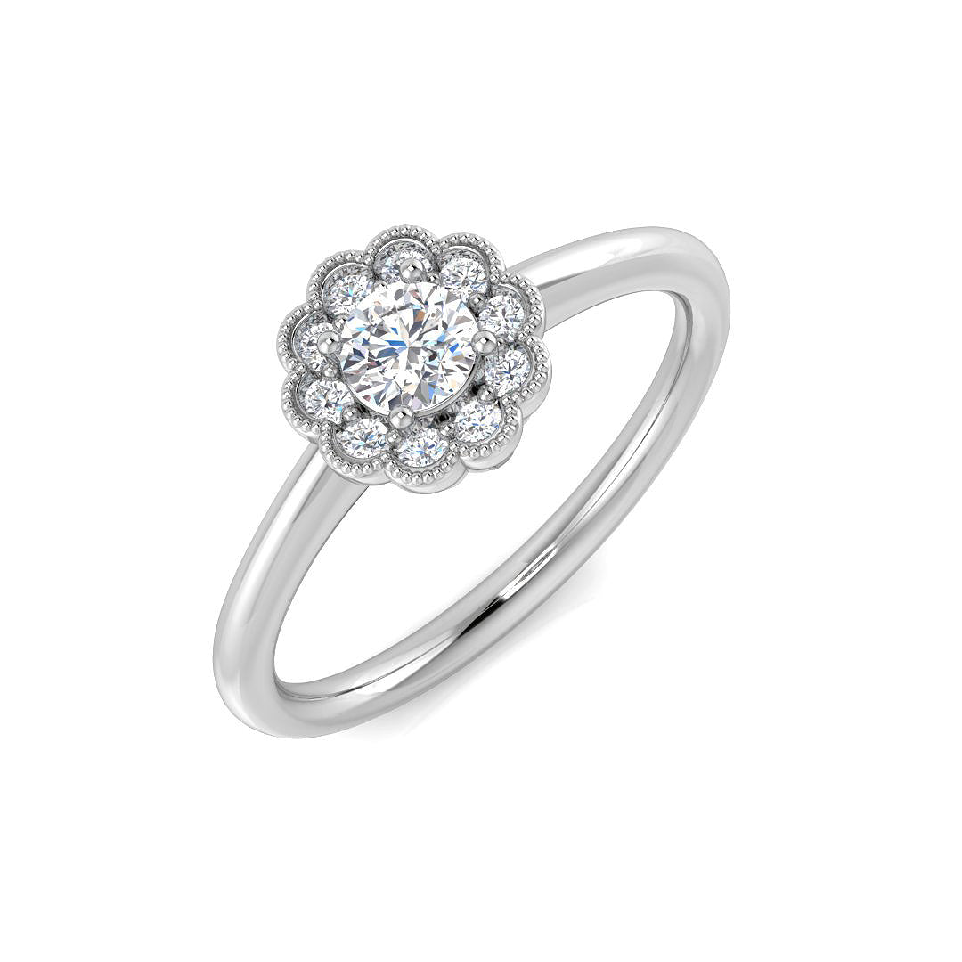 Lab-Grown Diamond Cluster Ring 0.3 in 10K/14K gold and platinum with certified lab-grown or natural diamonds