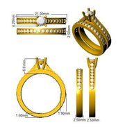Lab-Grown Diamond Engagement Ring & Matching Wedding Band Set in 10K/14K gold and platinum with certified lab-grown or natural diamonds