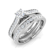 Lab-Grown Diamond Engagement Ring & Matching Wedding Band Set in 10K/14K gold and platinum with certified lab-grown or natural diamonds