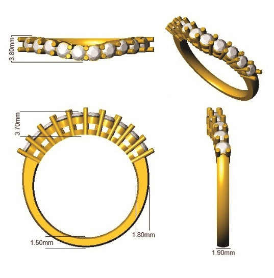 Classic Diamond Wishbone Ring in 10K/14K gold and platinum with certified lab-grown or natural diamonds