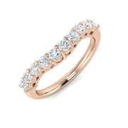 Round Diamond Half Eternity Ring in 10K/14K gold and platinum with certified lab-grown or natural diamonds