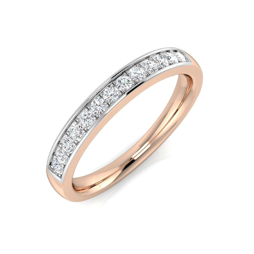 Round Diamond Half Eternity Ring in 10K/14K gold and platinum with certified lab-grown or natural diamonds