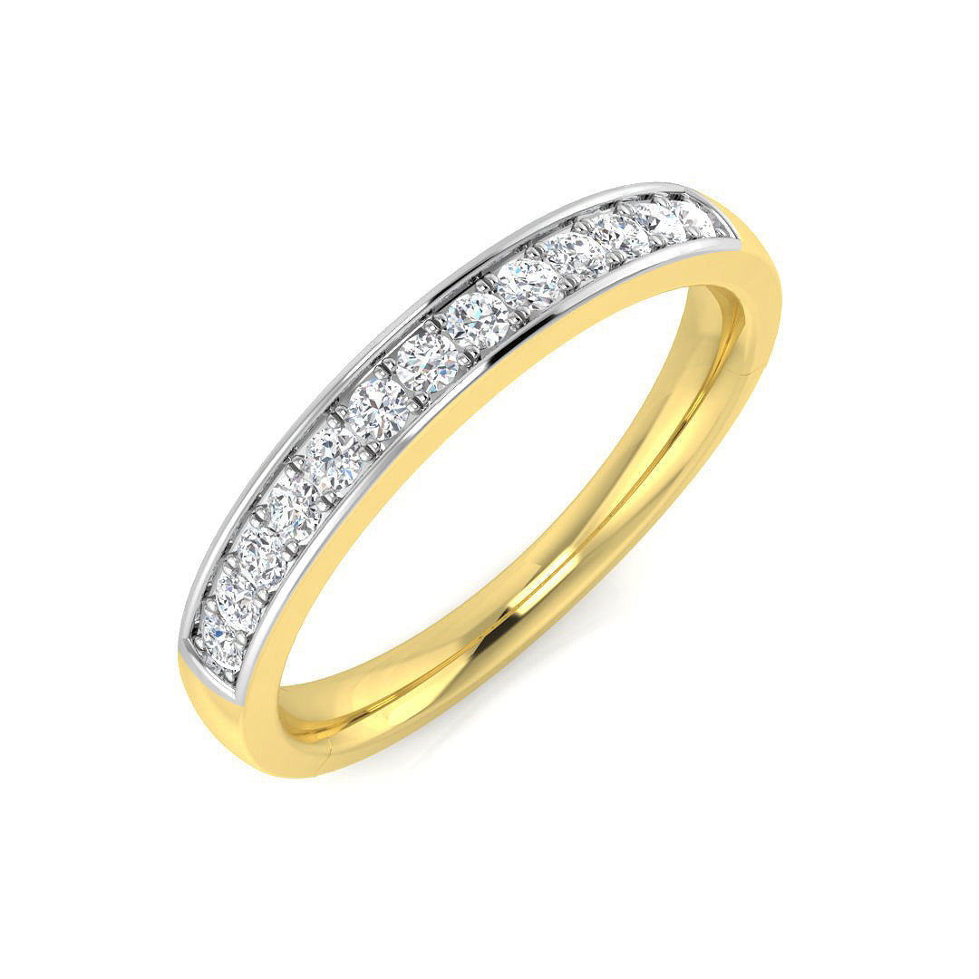 Round Diamond Half Eternity Ring in 10K/14K gold and platinum with certified lab-grown or natural diamonds