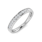 Round Diamond Half Eternity Ring in 10K/14K gold and platinum with certified lab-grown or natural diamonds