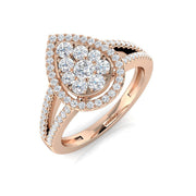 Diamond Plymouth Cluster Ring in 10K/14K gold and platinum with certified lab-grown or natural diamonds