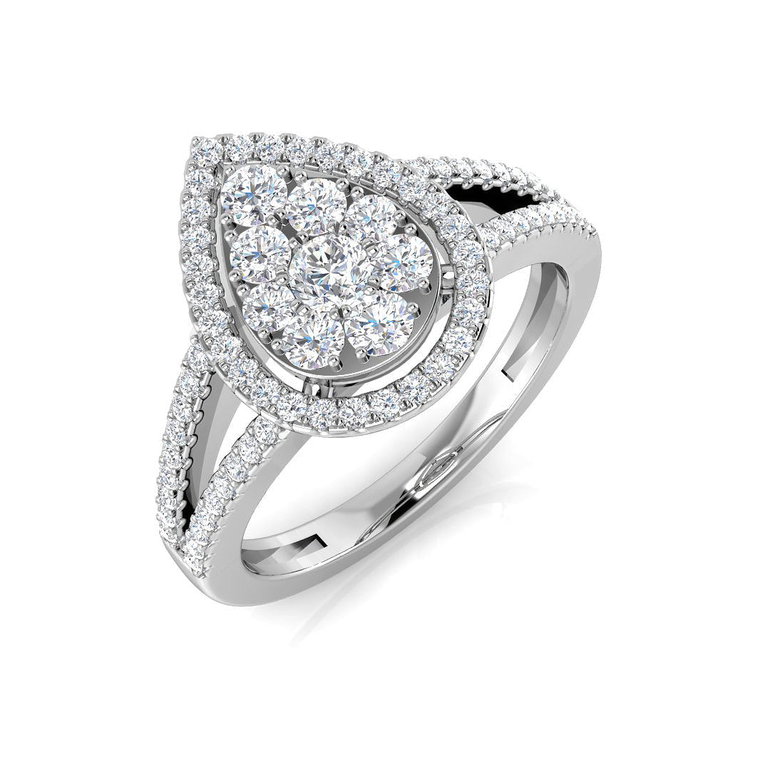 Diamond Plymouth Cluster Ring in 10K/14K gold and platinum with certified lab-grown or natural diamonds