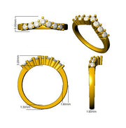 Curved Diamond Wishbone Ring in 10K/14K gold and platinum with certified lab-grown or natural diamonds