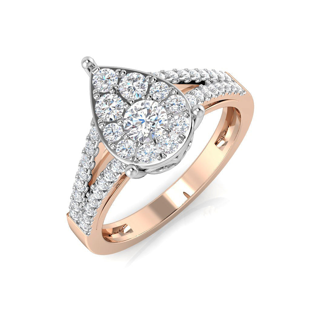 Diamond Portkmouth Cluster Ring in 10K/14K gold and platinum with certified lab-grown or natural diamonds