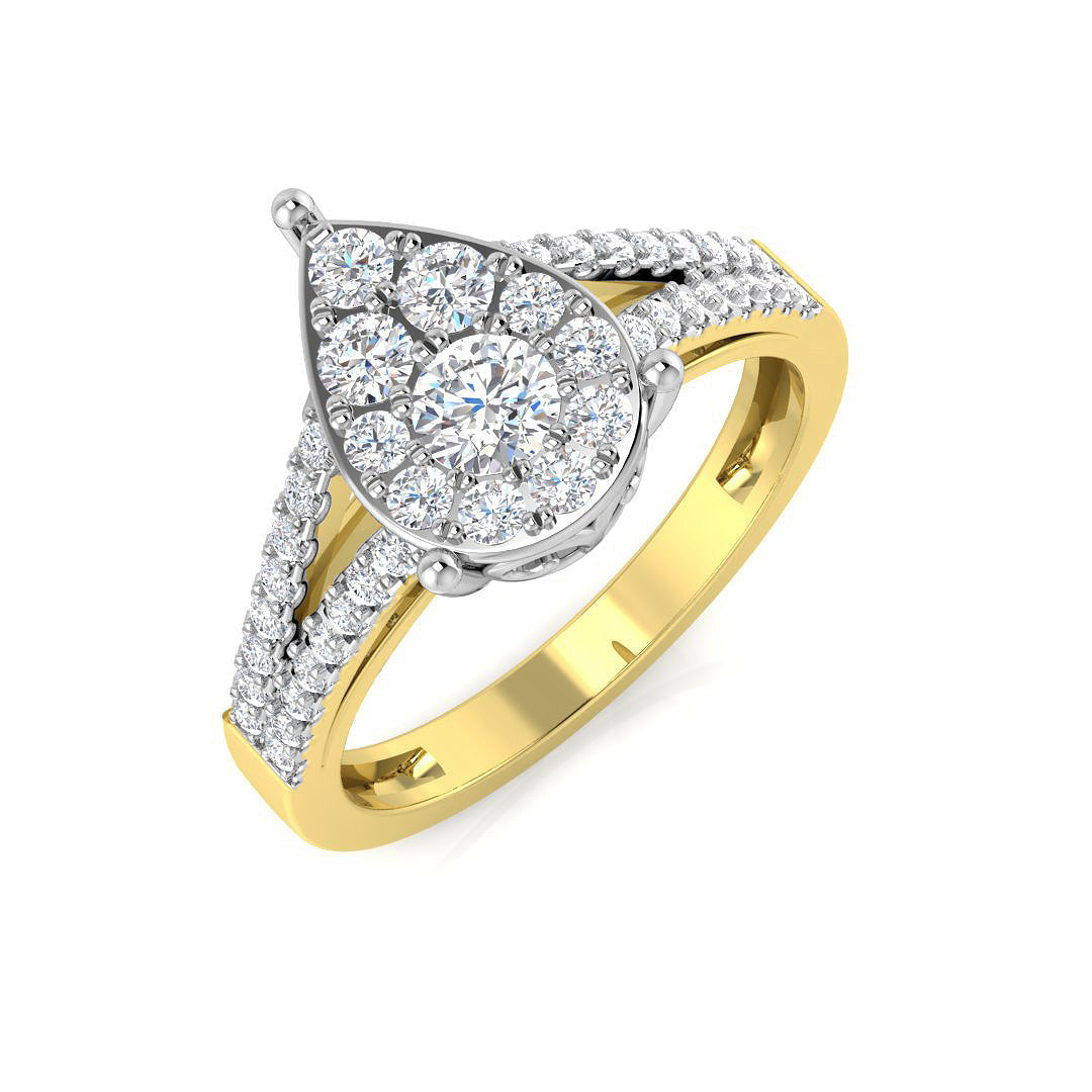 Diamond Portkmouth Cluster Ring in 10K/14K gold and platinum with certified lab-grown or natural diamonds