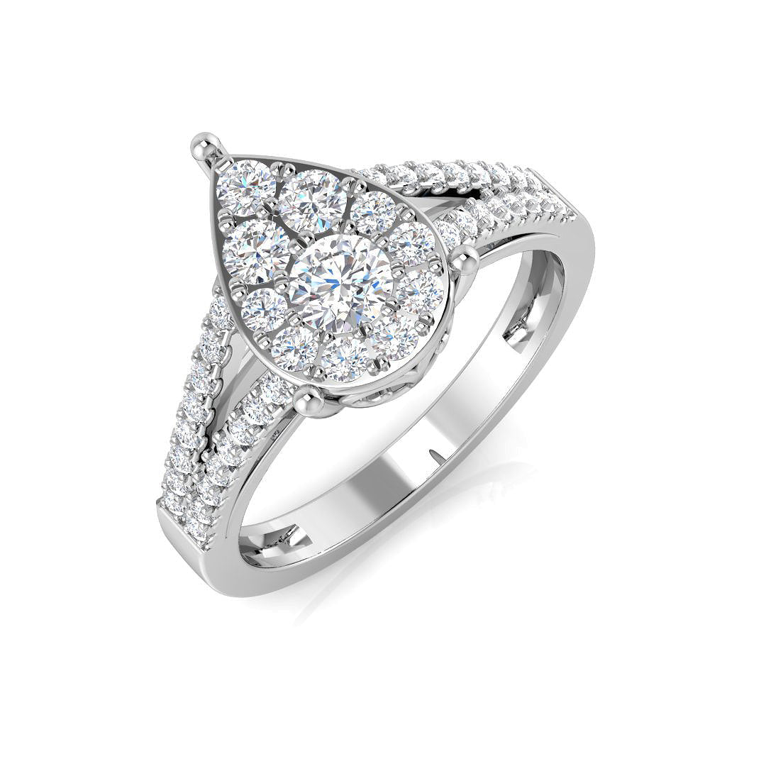Diamond Portkmouth Cluster Ring in 10K/14K gold and platinum with certified lab-grown or natural diamonds