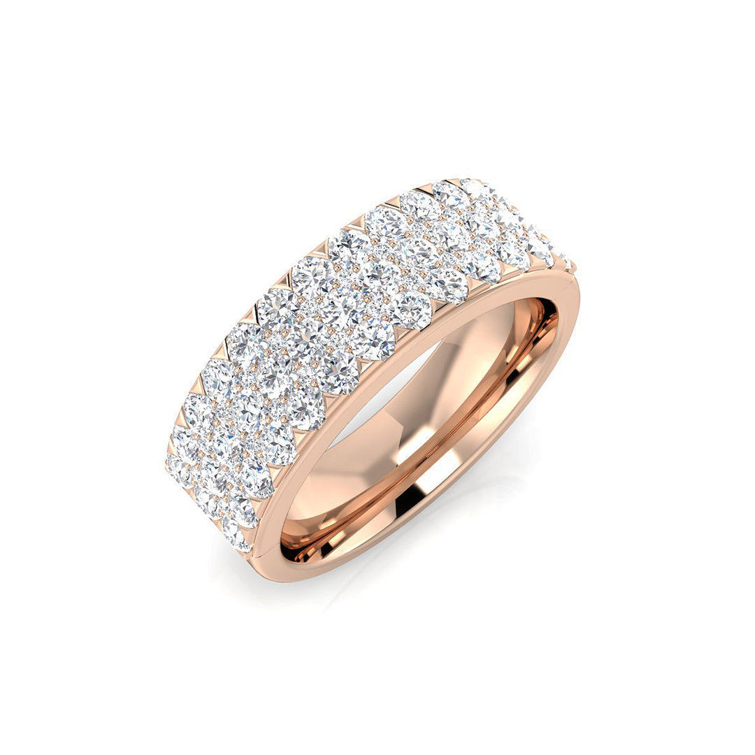 1.0Ct Round Diamond Half Eternity Ring For Her in 10K/14K gold and platinum with certified lab-grown or natural diamonds