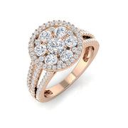 Diamond Prektob Cluster Ring in 10K/14K gold and platinum with certified lab-grown or natural diamonds