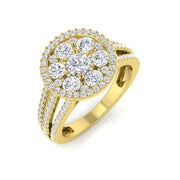 Diamond Prektob Cluster Ring in 10K/14K gold and platinum with certified lab-grown or natural diamonds