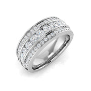 Multi-Row Round Natural Diamond Band Ring in 10K/14K gold and platinum with certified lab-grown or natural diamonds