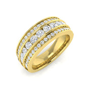 Multi-Row Round Natural Diamond Band Ring in 10K/14K gold and platinum with certified lab-grown or natural diamonds
