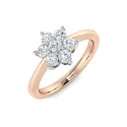 7-Stone Natural Round Cut Diamond Cluster Ring. in 10K/14K gold and platinum with certified lab-grown or natural diamonds