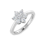 7-Stone Natural Round Cut Diamond Cluster Ring. in 10K/14K gold and platinum with certified lab-grown or natural diamonds