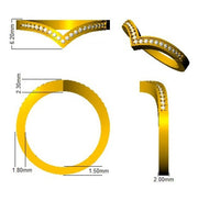 Rounded Diamond Wishbone Ring in 10K/14K gold and platinum with certified lab-grown or natural diamonds