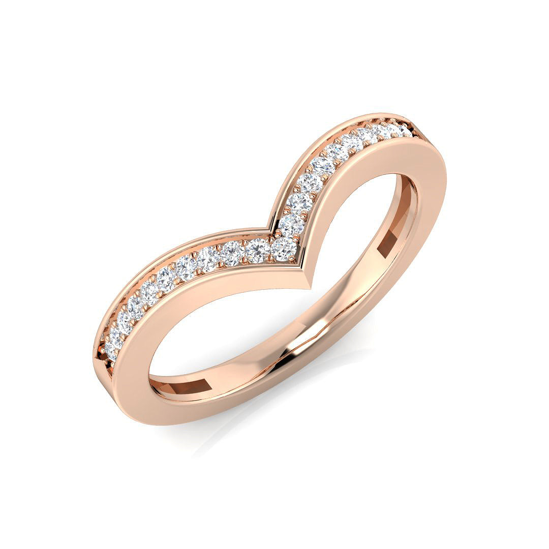Personalised Diamond Wishbone Ring 0.10ct in 10K/14K gold and platinum with certified lab-grown or natural diamonds