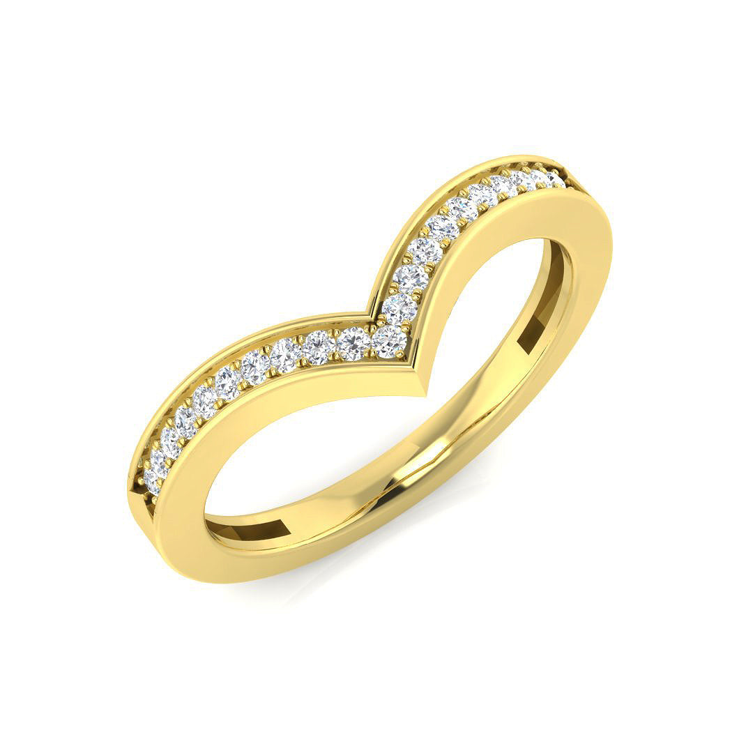 Personalised Diamond Wishbone Ring 0.10ct in 10K/14K gold and platinum with certified lab-grown or natural diamonds