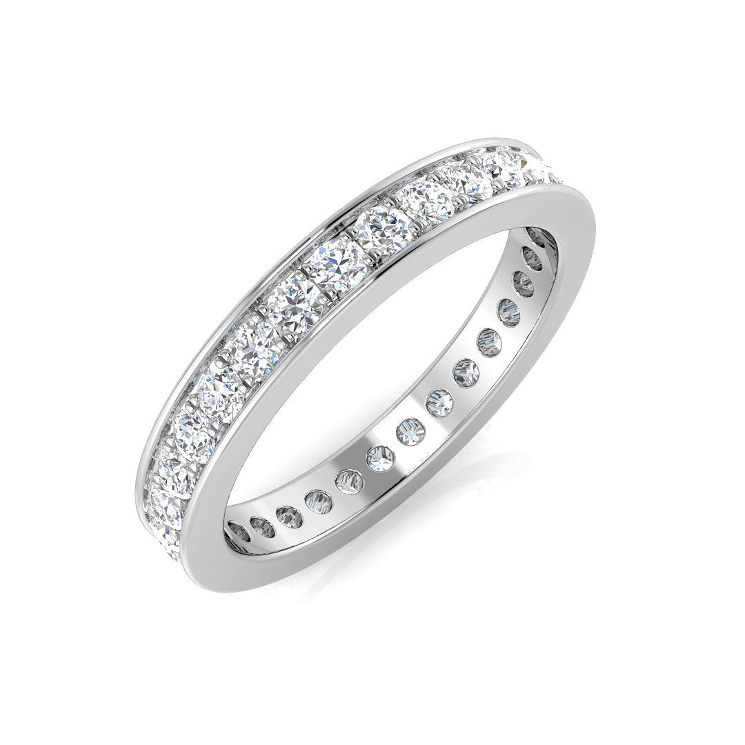 Round Diamond Pave Full Eternity Ring in 10K/14K gold and platinum with certified lab-grown or natural diamonds