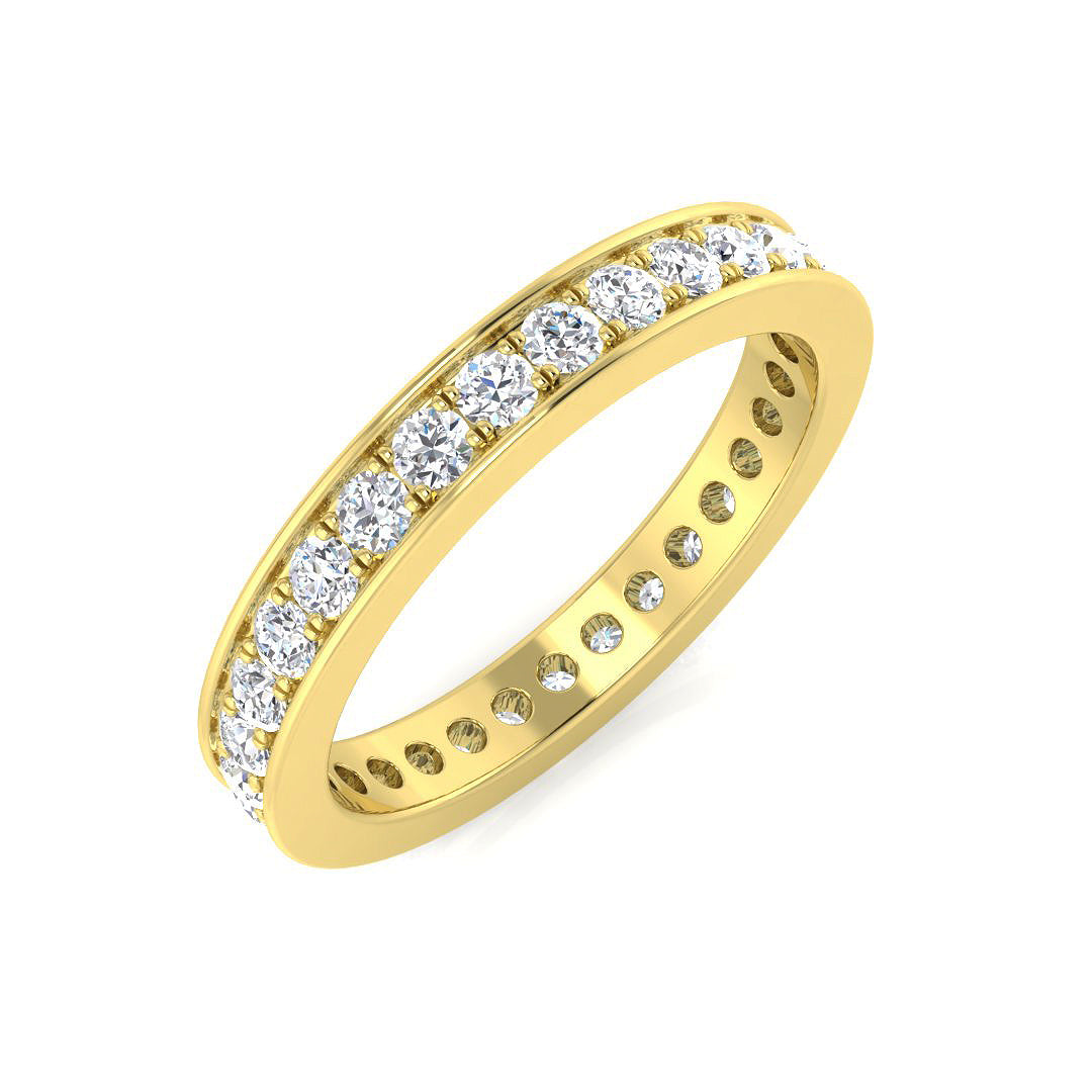 Round Diamond Pave Full Eternity Ring in 10K/14K gold and platinum with certified lab-grown or natural diamonds
